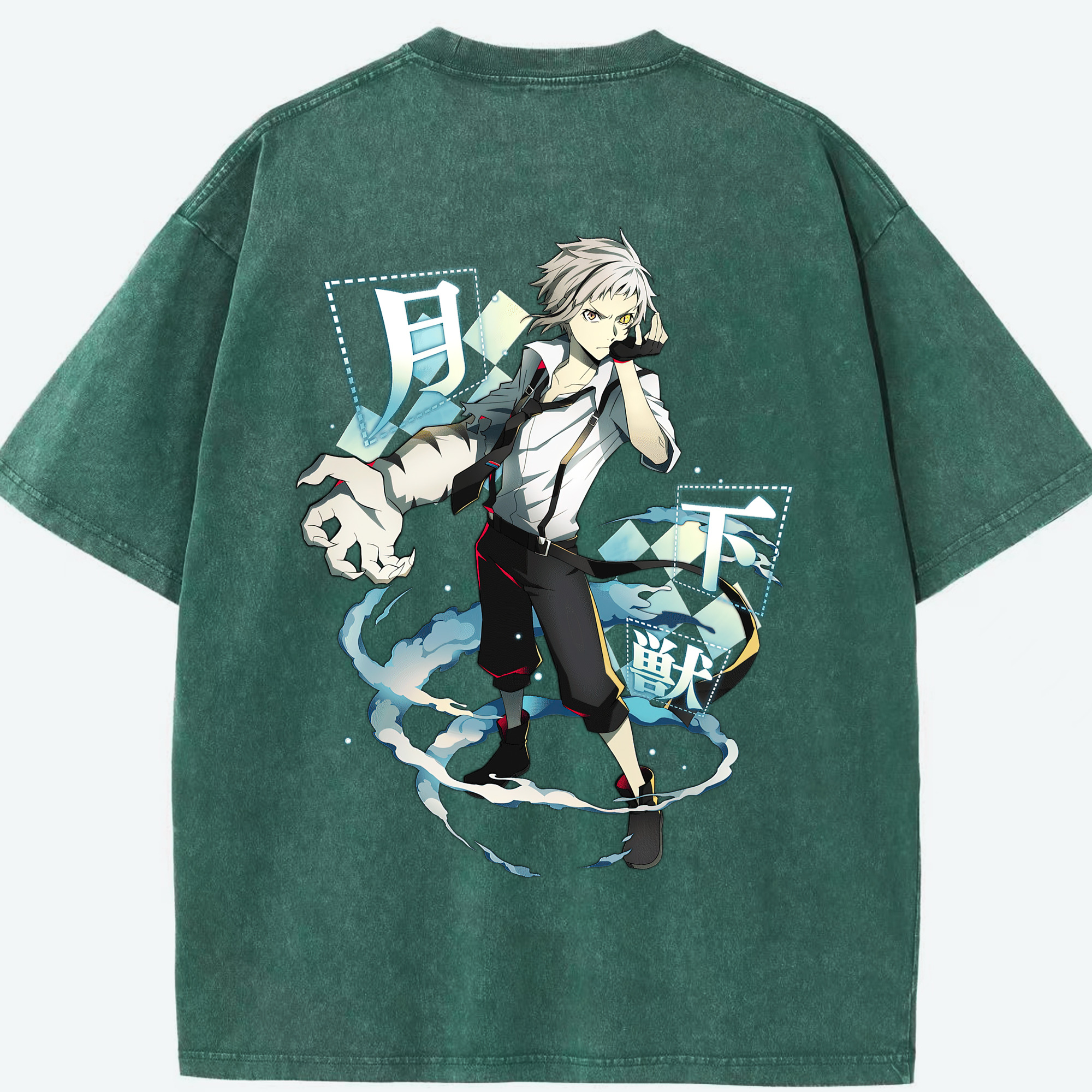 （画像用） 文豪ストレイドッグス Bungo Stray Dogs 綿100% ヴィンテージ風 半袖Tシャツ（背面プリント）